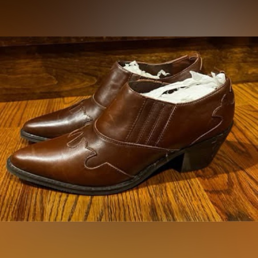 Covington Brown Western Ankle Boots